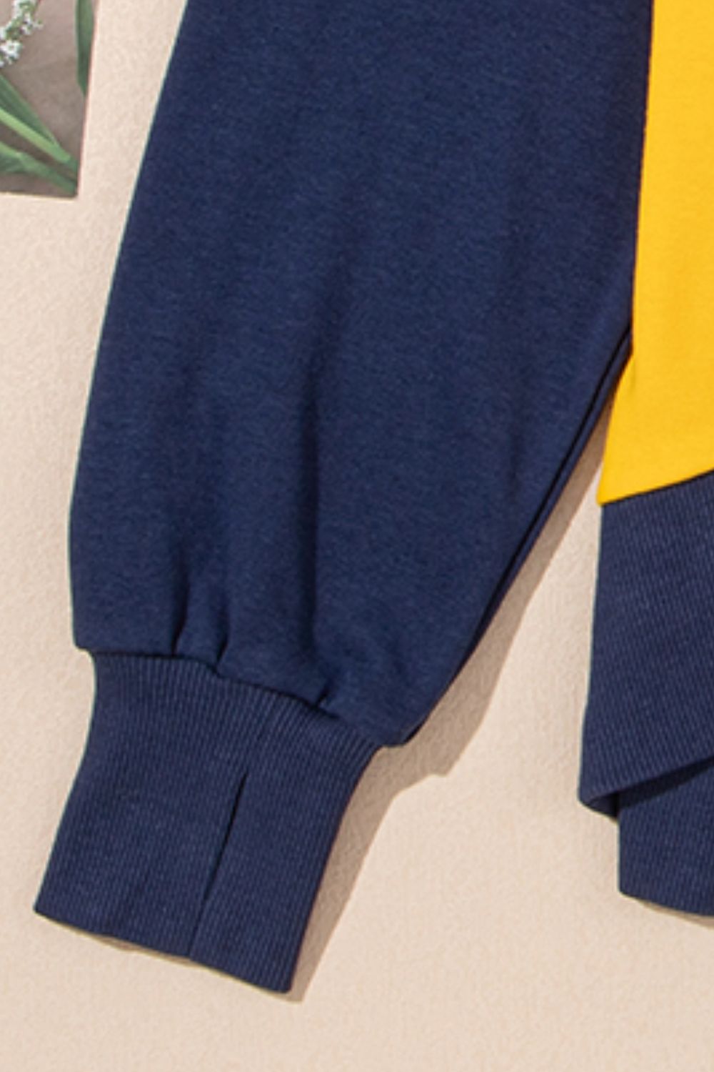 Women's Contrast Crewneck Sweatshirt in Beige and Grey