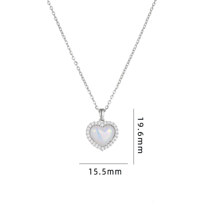 Heart-Shaped Shell Pendant Necklace in Gold, Silver & Rose Gold