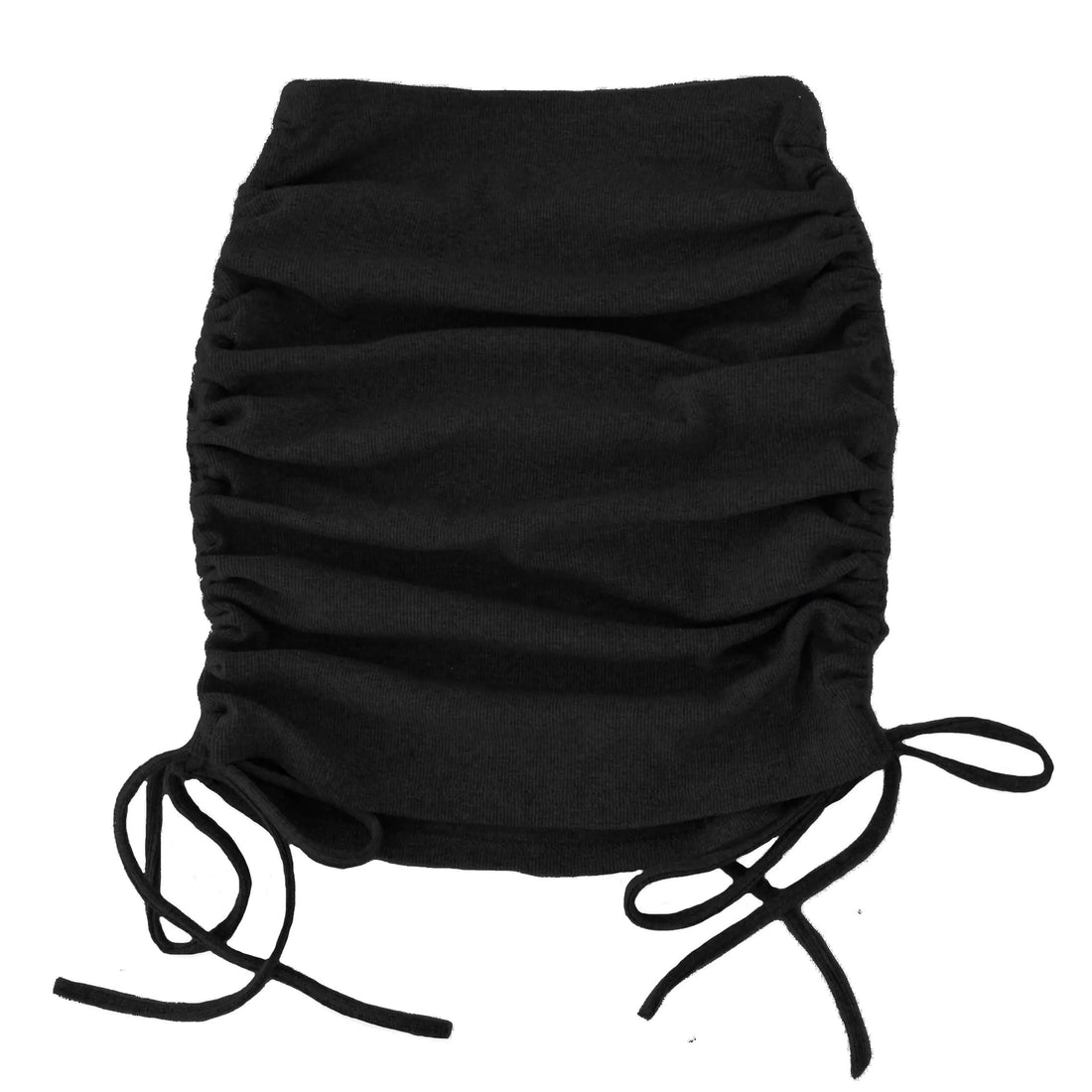 Women's Stretchy Ruched Mini Skirt with Adjustable Drawstrings - Image 21