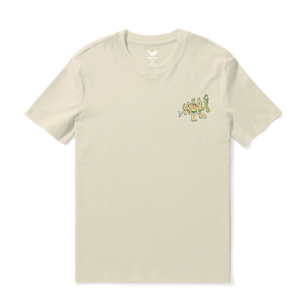 Taking The Day Off Graphic Cotton Crew Neck Tee - Beige