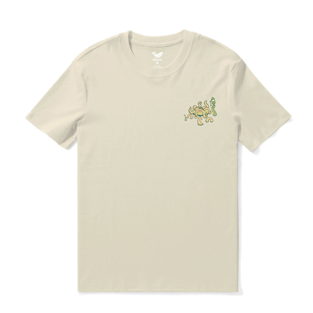 Taking The Day Off Graphic Cotton Crew Neck Tee - Beige