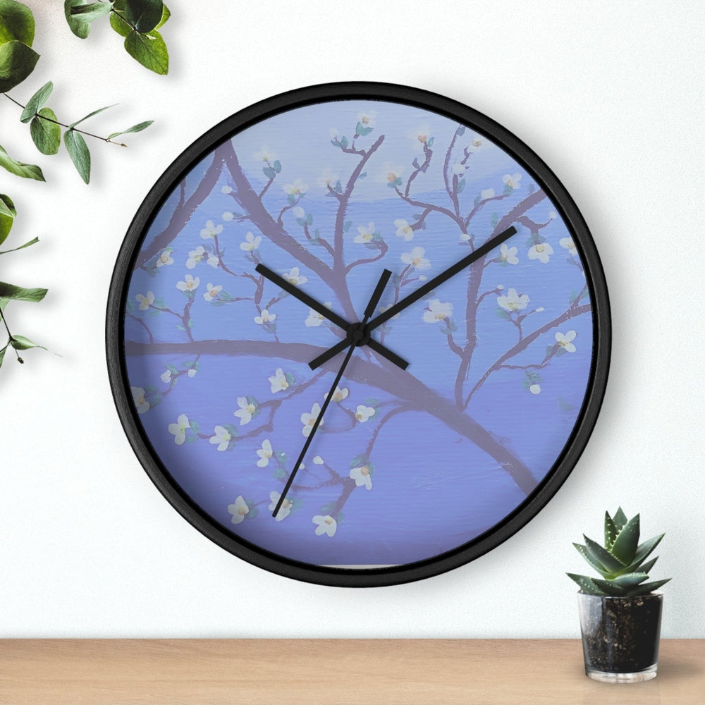 White Blossom Wall Clock