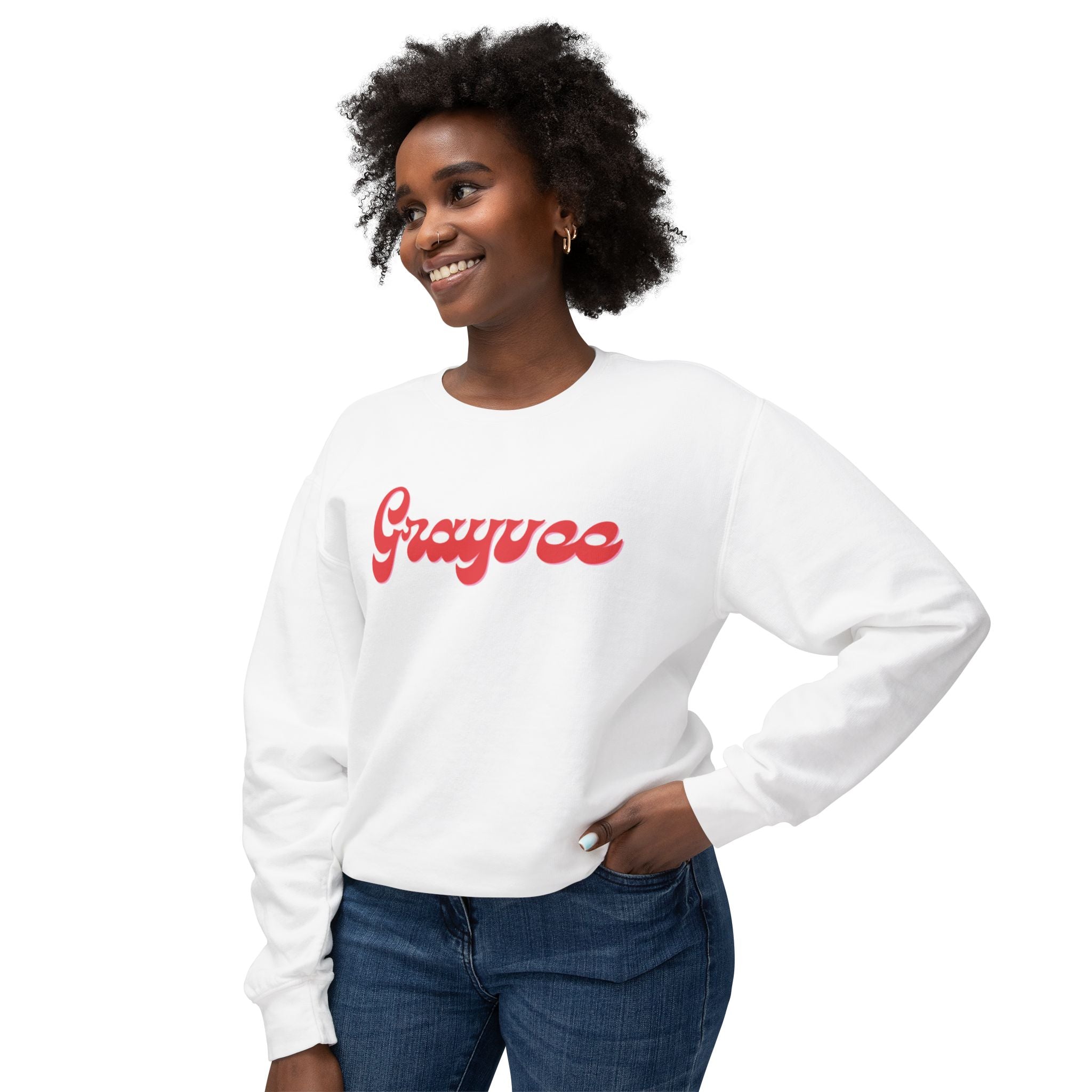 Unisex Lightweight Crewneck Sweatshirt in Charcoal and Cream