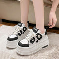 Women Thick Soled Panda Platform Sneakers White and Black - Image 4