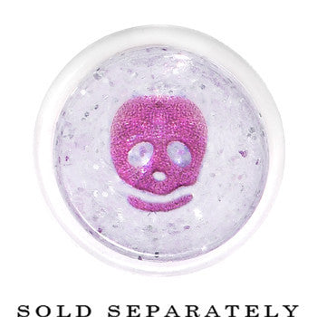 6G Clear Acrylic Glitter Purple Skull Confetti Taper