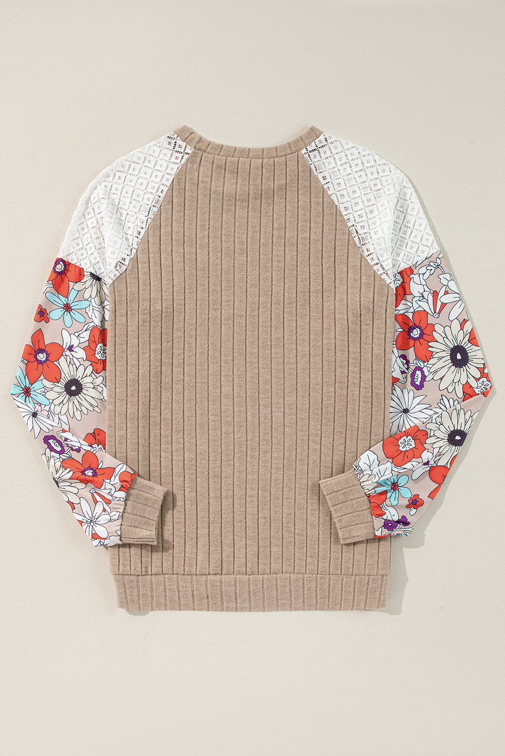 Bailey Patchwork Long Sleeve Ribbed Blouse