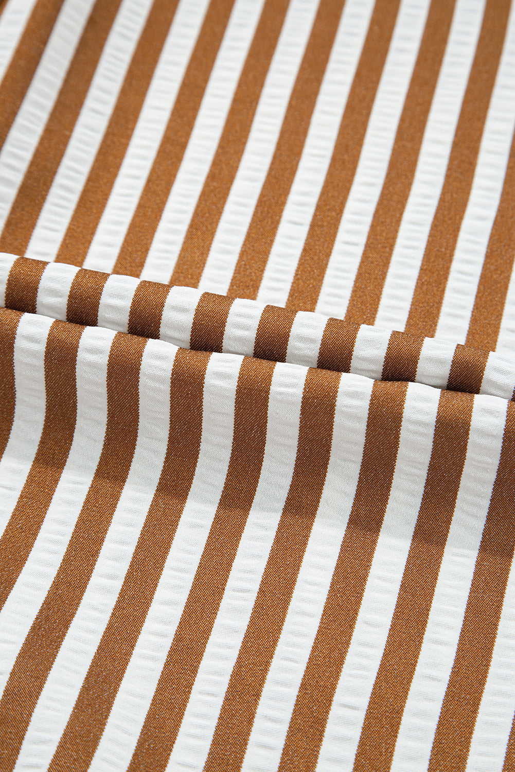 Yamileth Long Sleeve Striped Shirt Mini Dress with Ruffled Hem