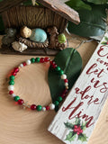 Bead Bracelet Jeweled Christmas Gold Cross