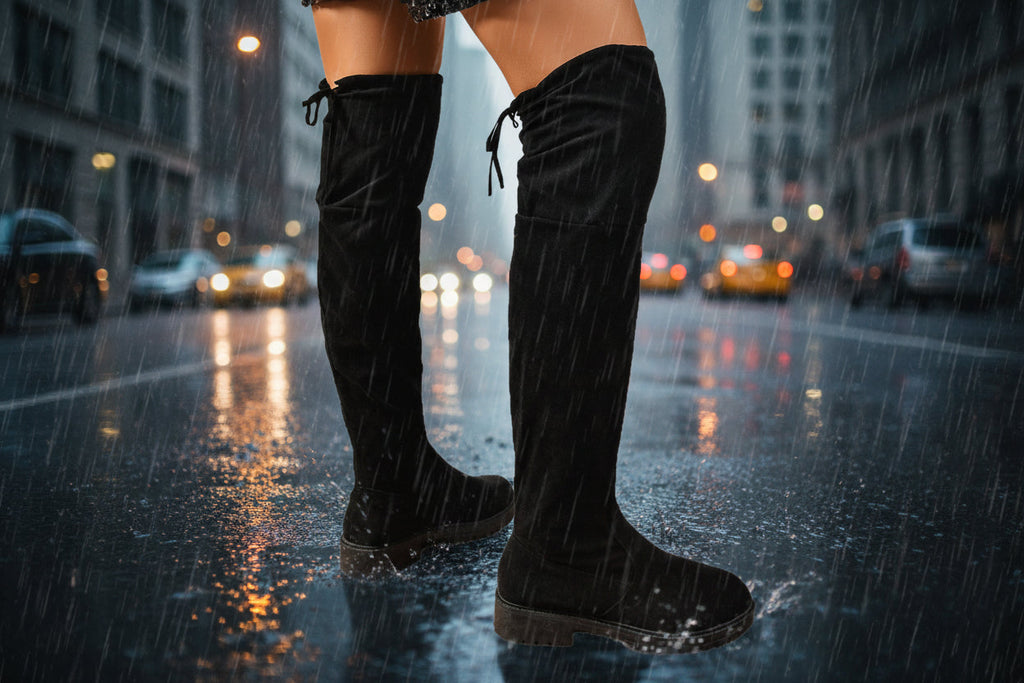 Women's Elastic Knee-High Boots with Thick Sole