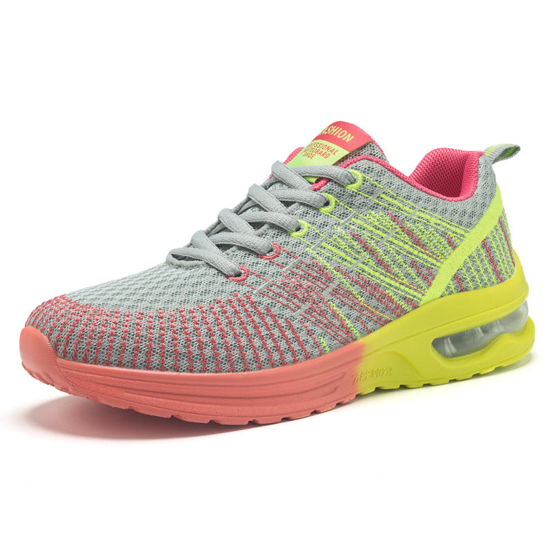 Women's Harajuku Style Pink Multi-Color Air Cushion Sneakers - Image 7