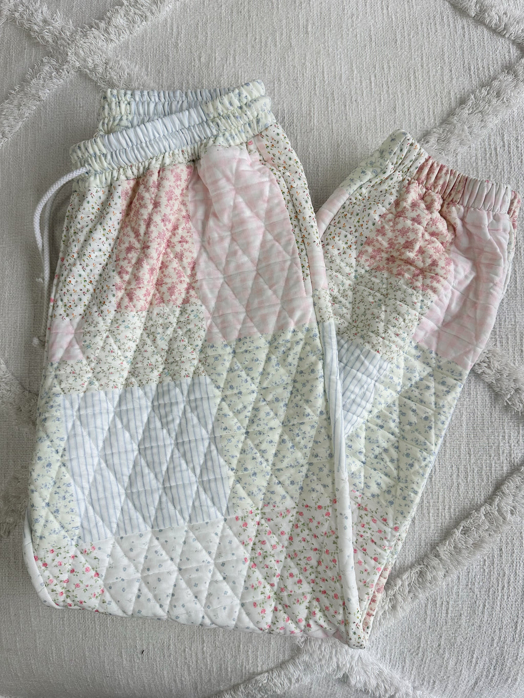Quilted Pastel Joggers - Comfortable Unisex Athleisure Pants