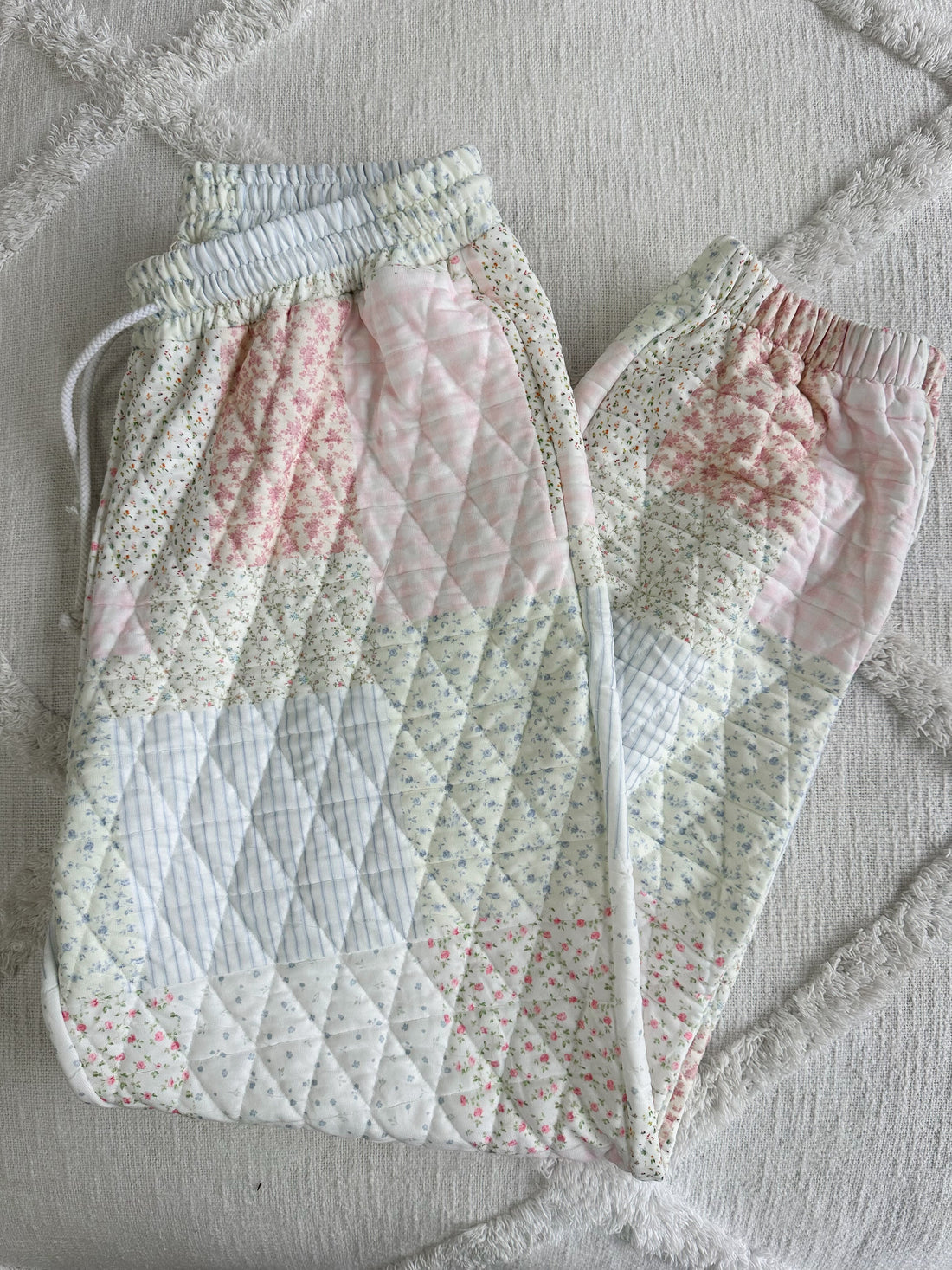 Quilted Pastel Joggers - Comfortable Unisex Athleisure Pants