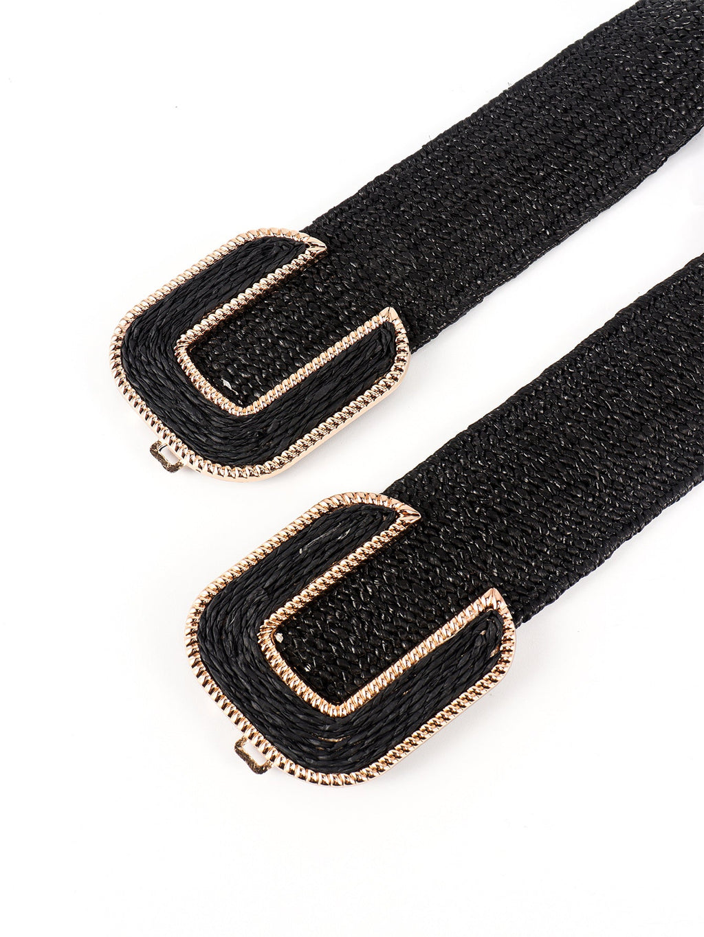Wide Braid Stretch Belt with Statement Buckle in Sage Green