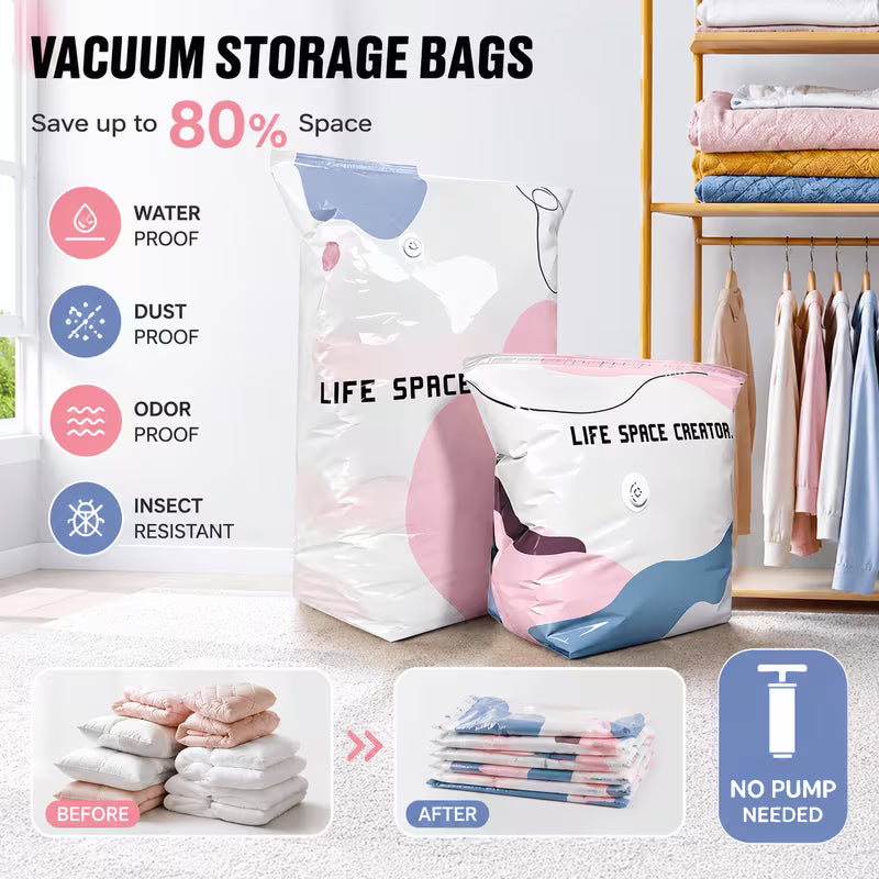 10-Piece Heavy Duty Vacuum Compression Storage Bag Set