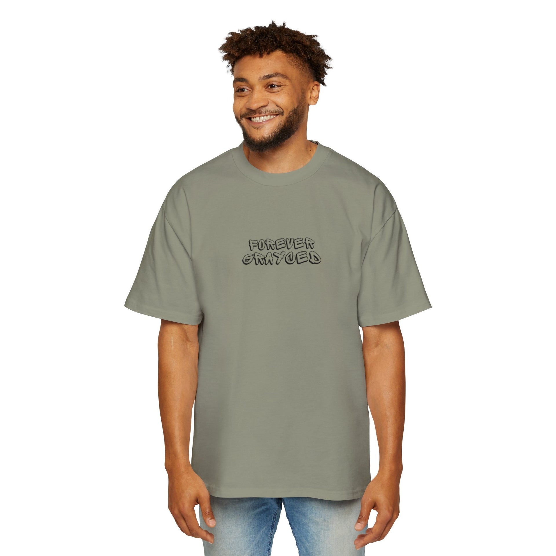 Men's Heavy Oversized Cotton T-Shirt Streetwear Casual Tee