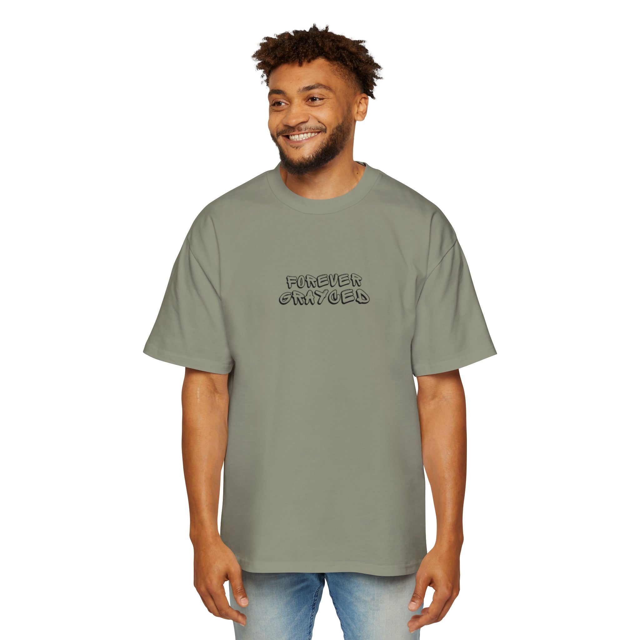 Men's Heavy Oversized Cotton T-Shirt Streetwear Casual Tee