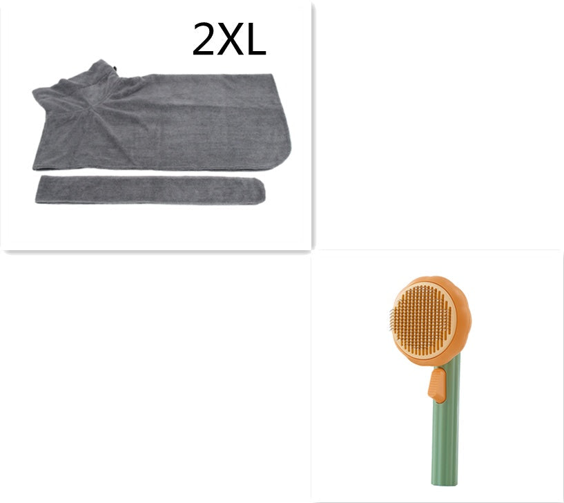 Modern Minimalist Self-Cleaning Pet Grooming Brush - 8-Inch Comb