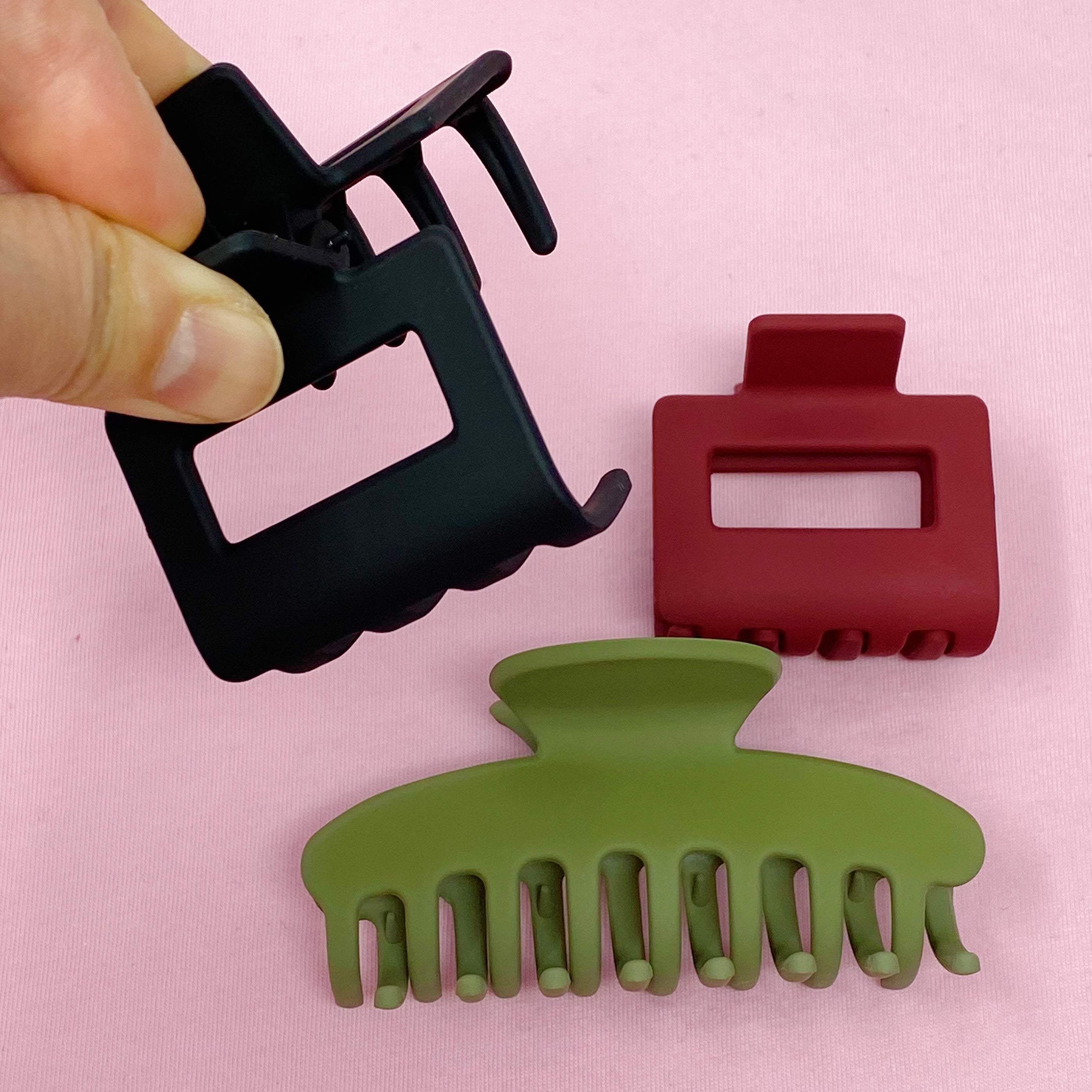 Matte Muted Hair Claw Set