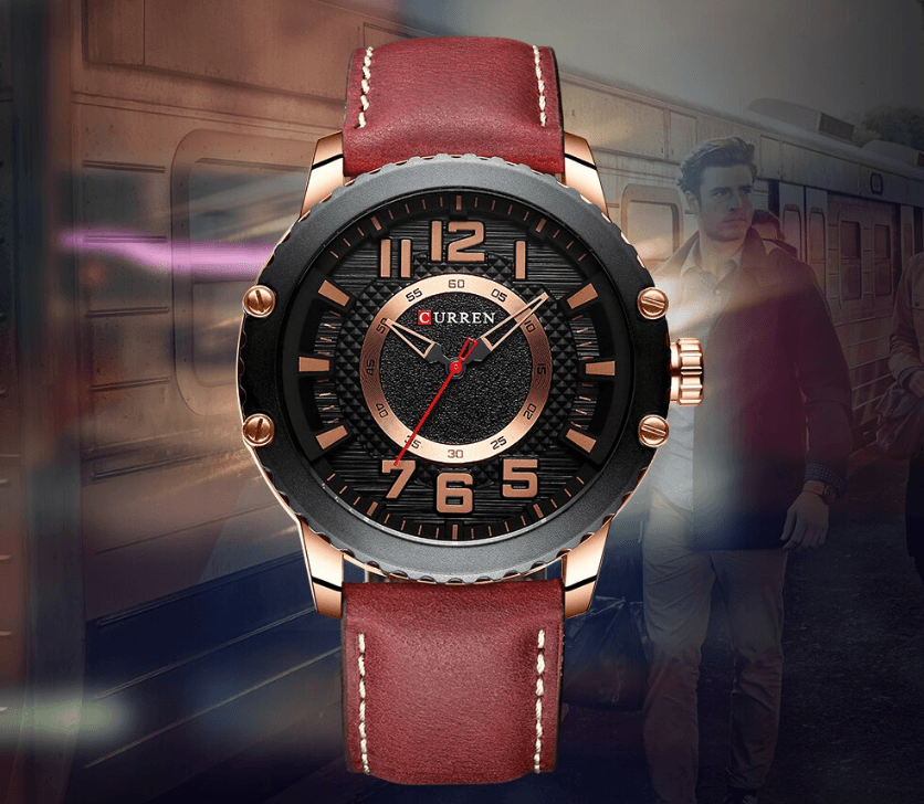Men's Sporty Waterproof Chronograph Watch with Large Number Details