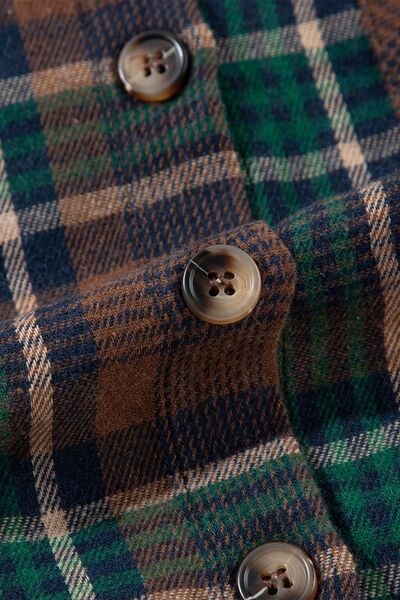 Women's Classic Plaid Button-Up Jacket - Lightweight Cotton