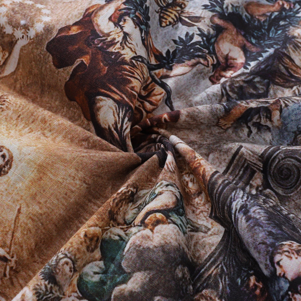 Baroque Art Print Men's Hawaiian Shirt, 100% Cotton Camp Collar