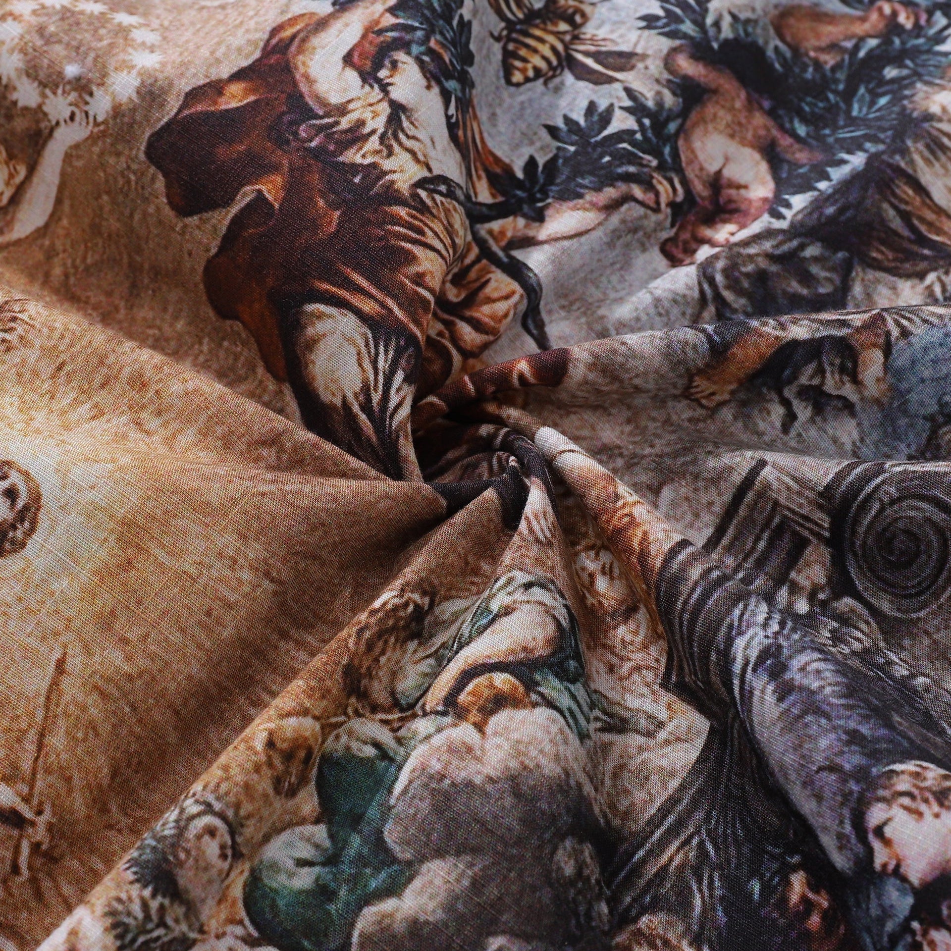 Baroque Art Print Men's Hawaiian Shirt, 100% Cotton Camp Collar