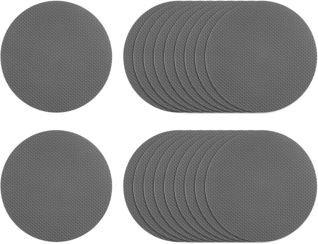 Bathroom round anti-slip sticker-gray-8cm-with black scraper-PEVA-12 pieces