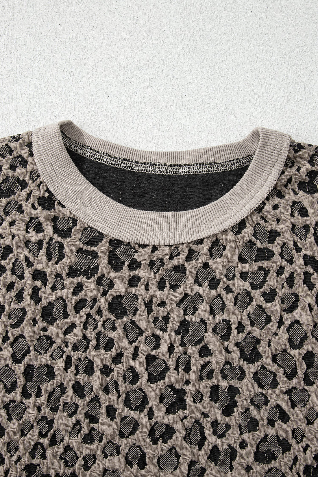 Leopard Textured Short Sleeve Jumper and Pants Set