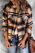 Brown Plaid Flannel Shacket | Button-Up Long Sleeve