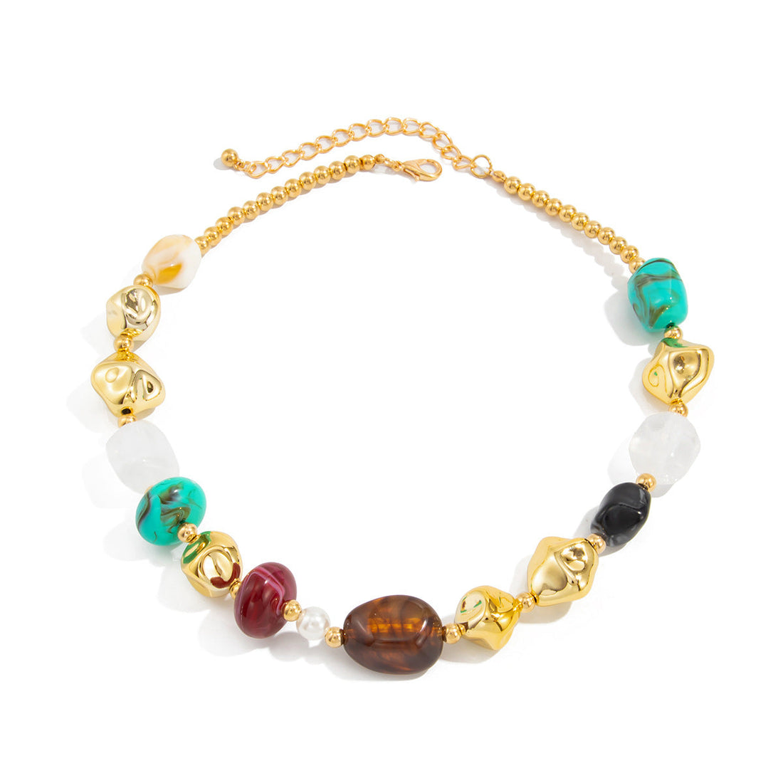 Bohemian Colorful Resin Bead Necklace Layered Statement Jewelry
