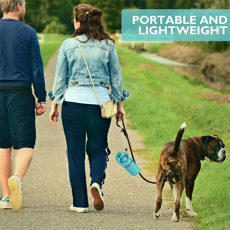 Portable Eight-Claw Dog Pooper Scooper with Bag Dispenser - Teal/Grey