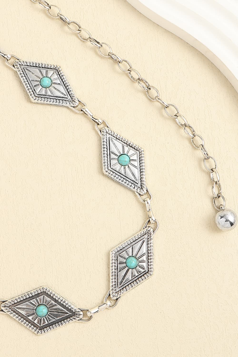 Vintage Turquoise Alloy Belt | Statement Accessory