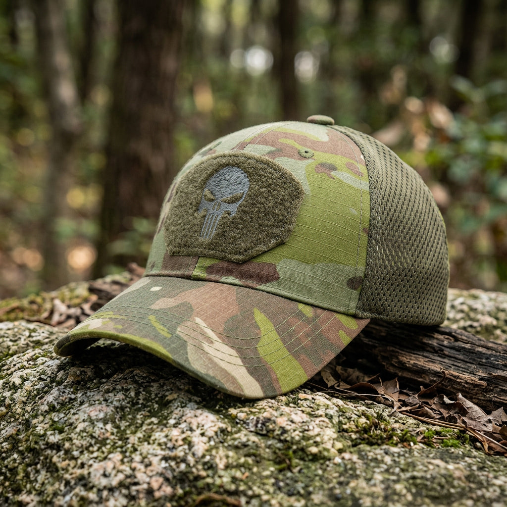 Embroidered Mesh Camouflage Baseball Cap