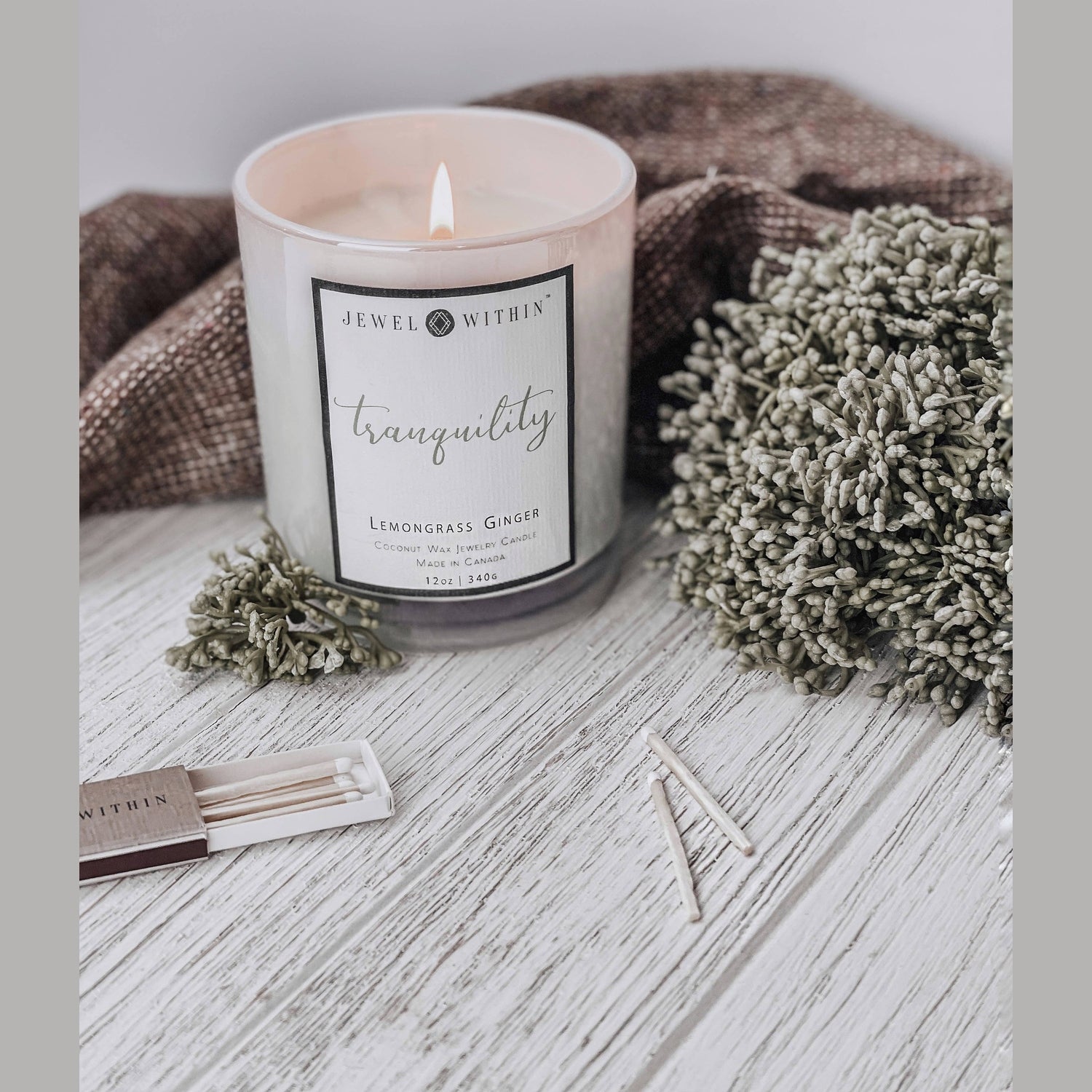 Tranquility Scented Candle with Hidden 925 Sterling Silver Jewelry