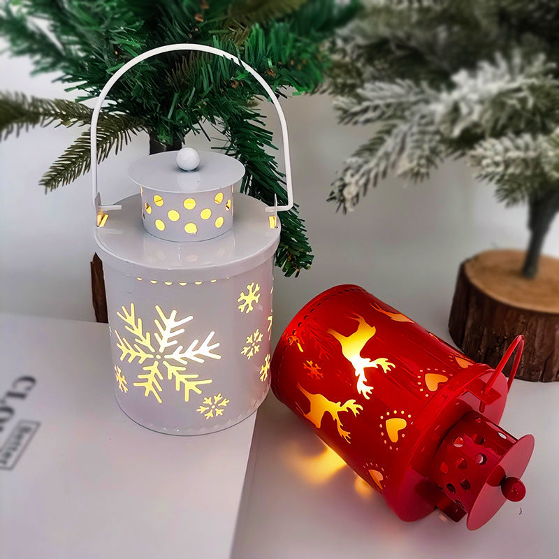 Nordic Style LED Christmas Lantern - Flickering Holiday Candle
