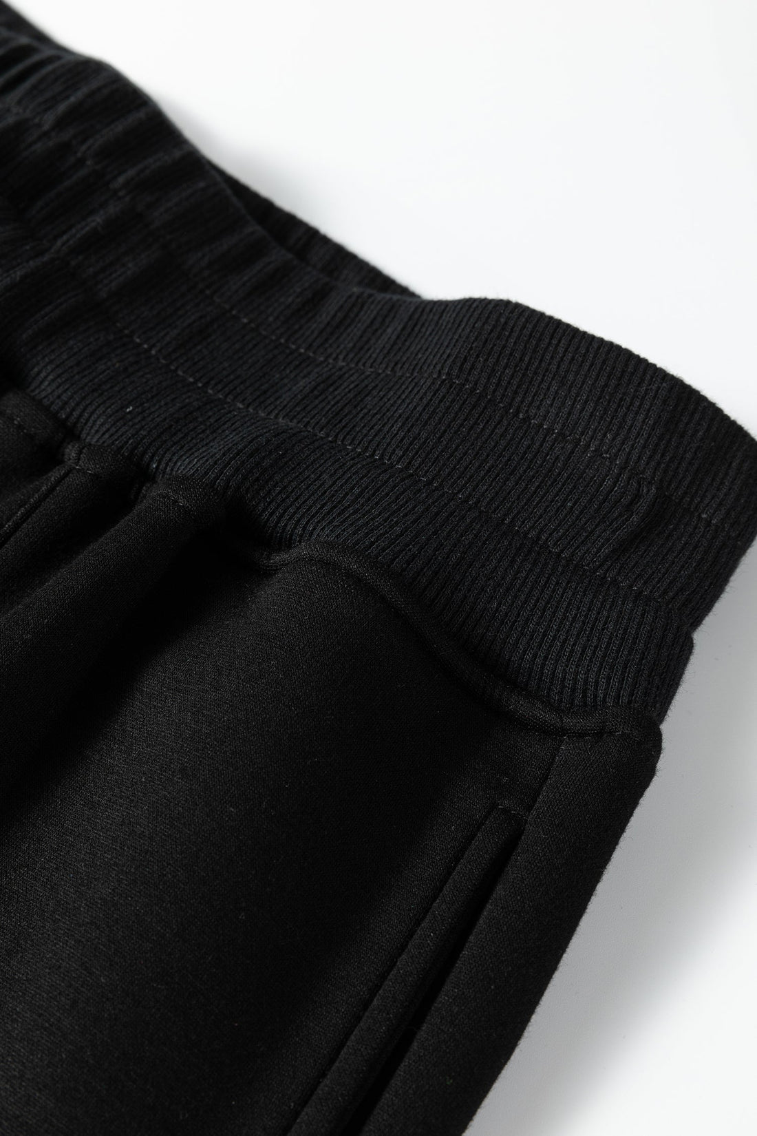 Bristol Black Collared V-Neck Pullover Sweatshirt Sweatpants Set
