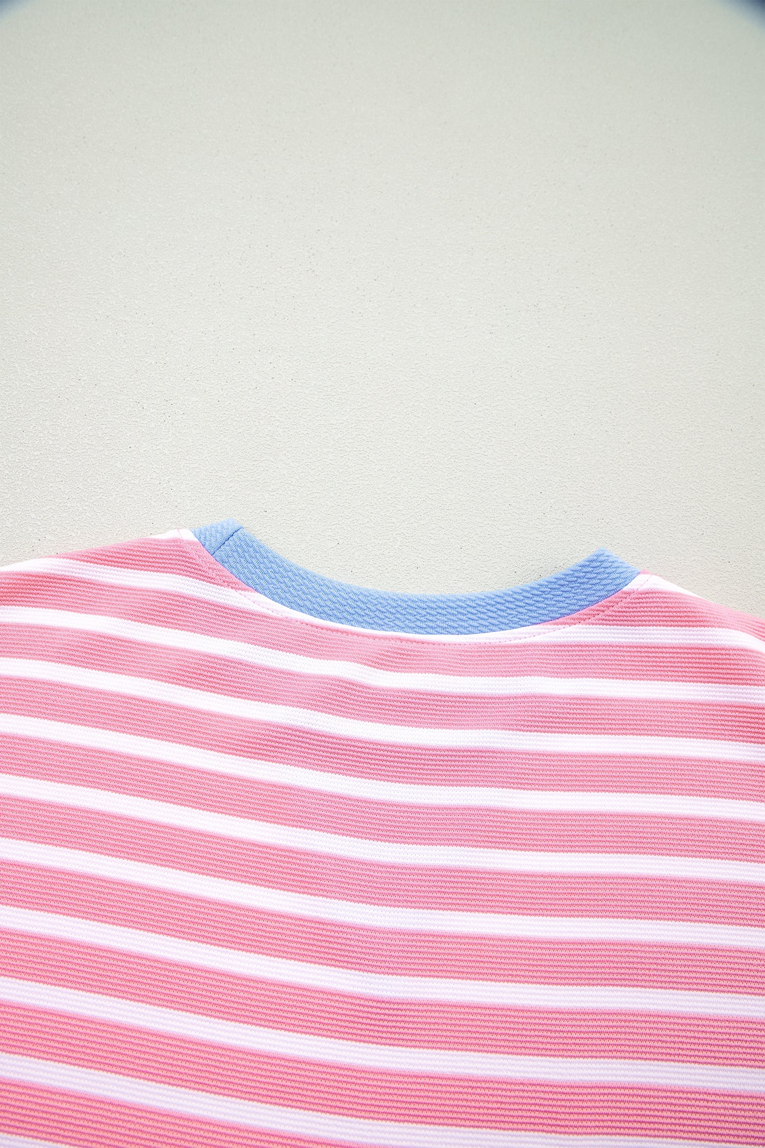 Kelly Striped Short Sleeve Knit Top with Color Block