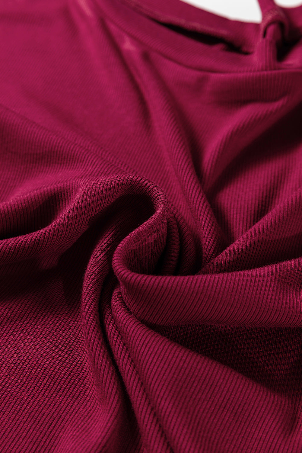 Wild Ginger Contrast Floral Sleeve Solid Ribbed Body Patchwork Long Sleeve Top