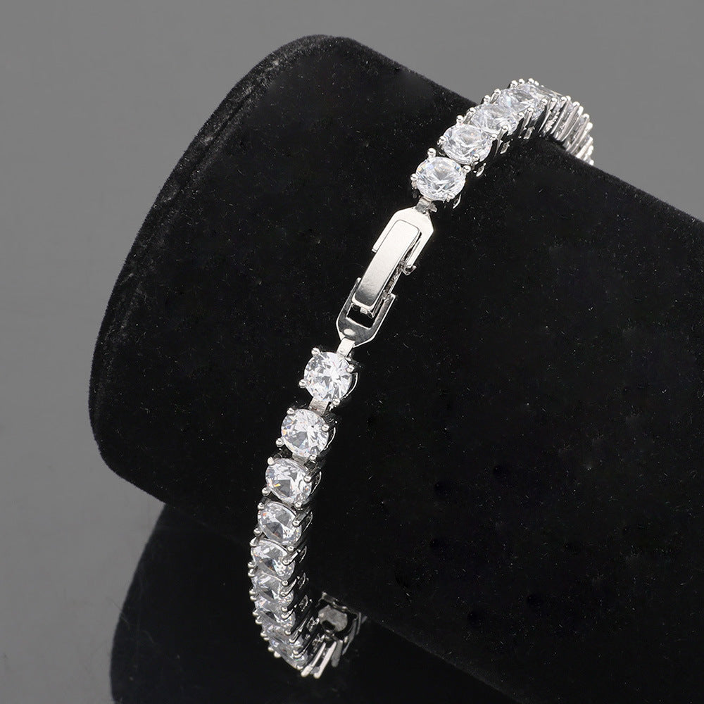 European And American Style Hip-hop Explosions Men's Domineering Cuban Chain Full Set Zircon Exaggerated Large Gold Chain Bracelet Manufacturers Wholesale