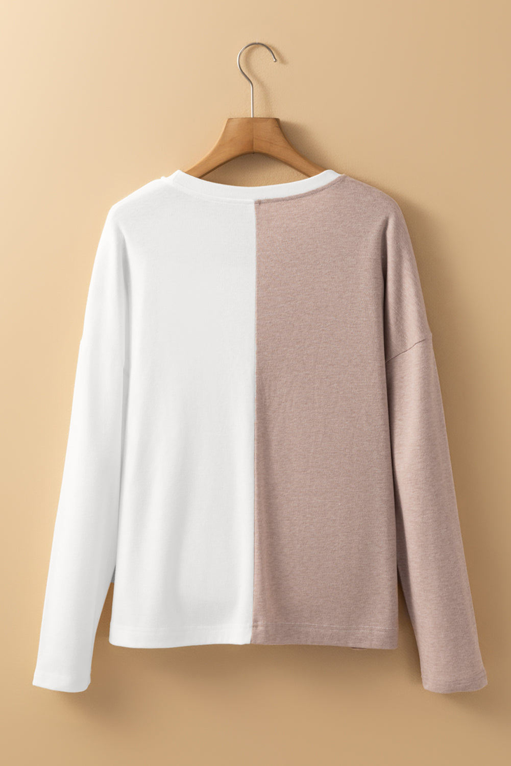Colorblock Long Sleeve Crew Neck Top