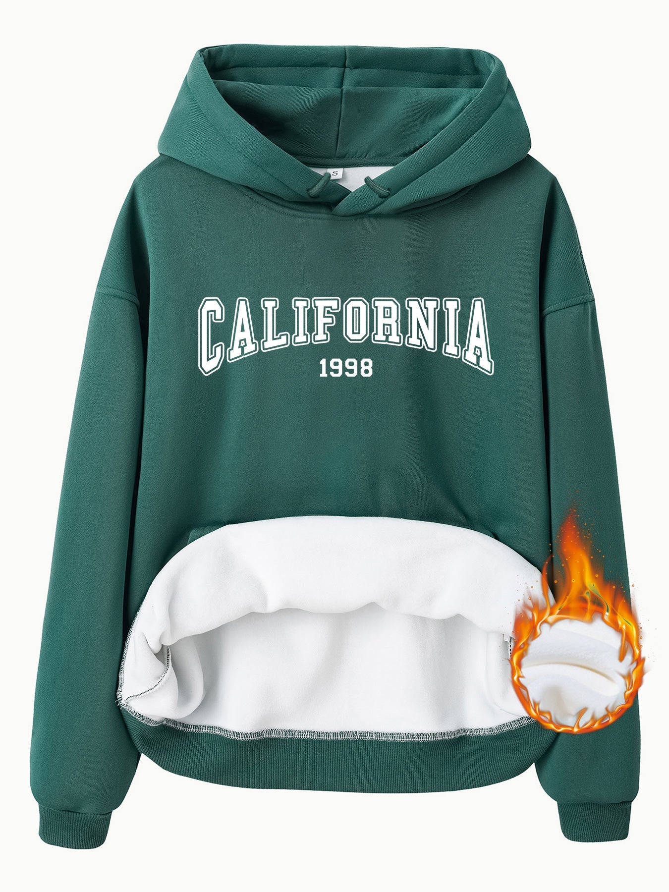 Women's California 1998 Print Fleece Hoodie - Gray & Black - Image 11