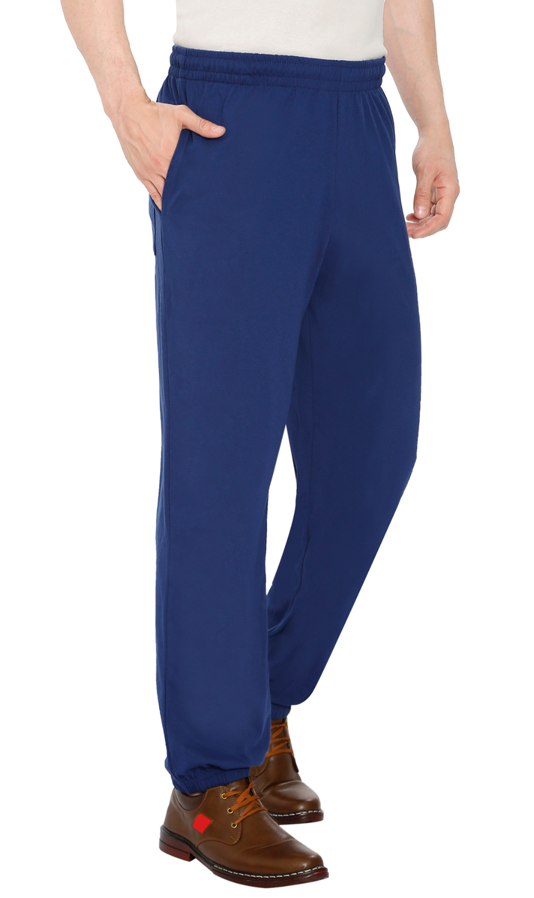 Men's Pull-On Elastic Waist Knit Pants - Relaxed Fit Lounge Trousers