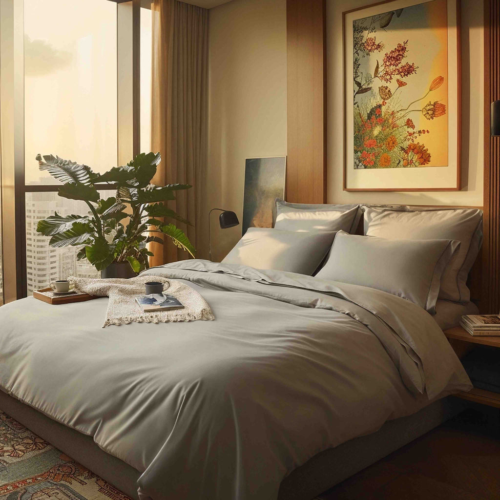 Australian Cotton Sateen Duvet Cover in Stripe and Solid - Image 11