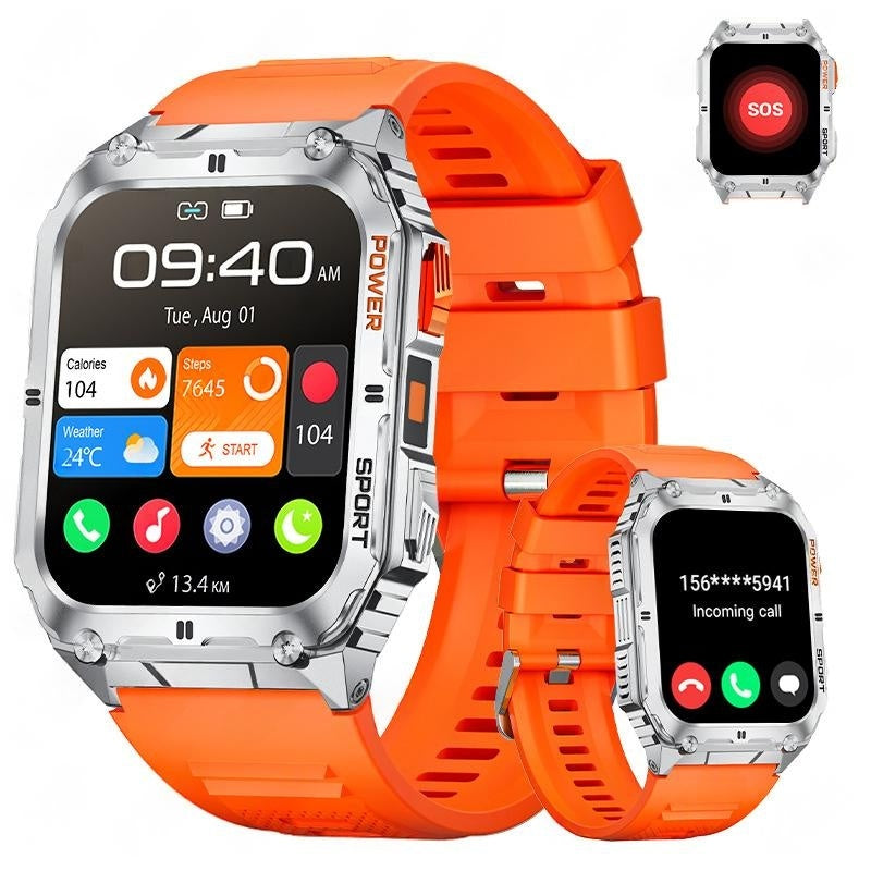 Mens Smart Call Watch Multi-function Alarm Weather Heart Rate And Music