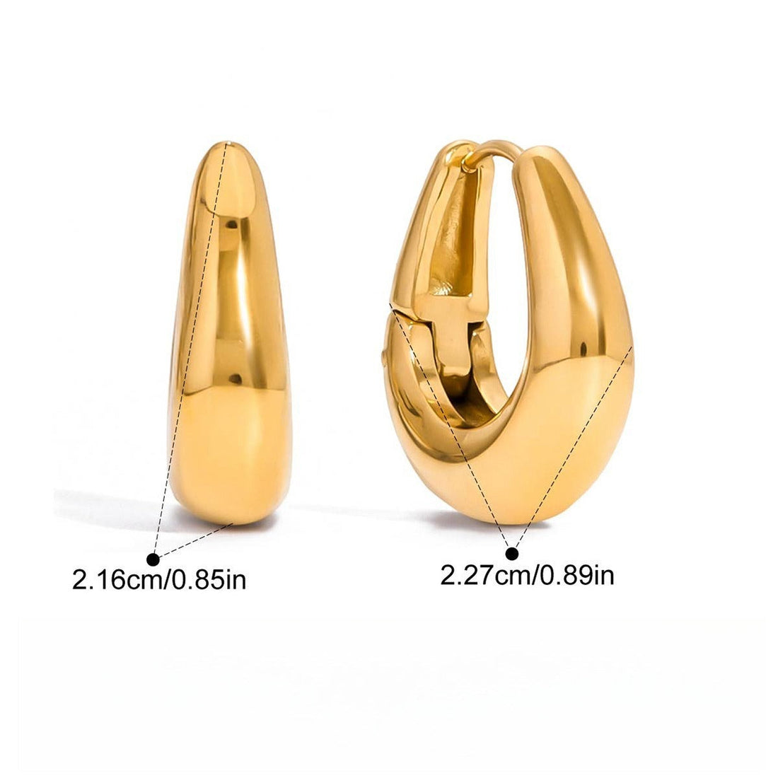 Minimalist 18K Gold-Plated Titanium Steel Stud Earrings