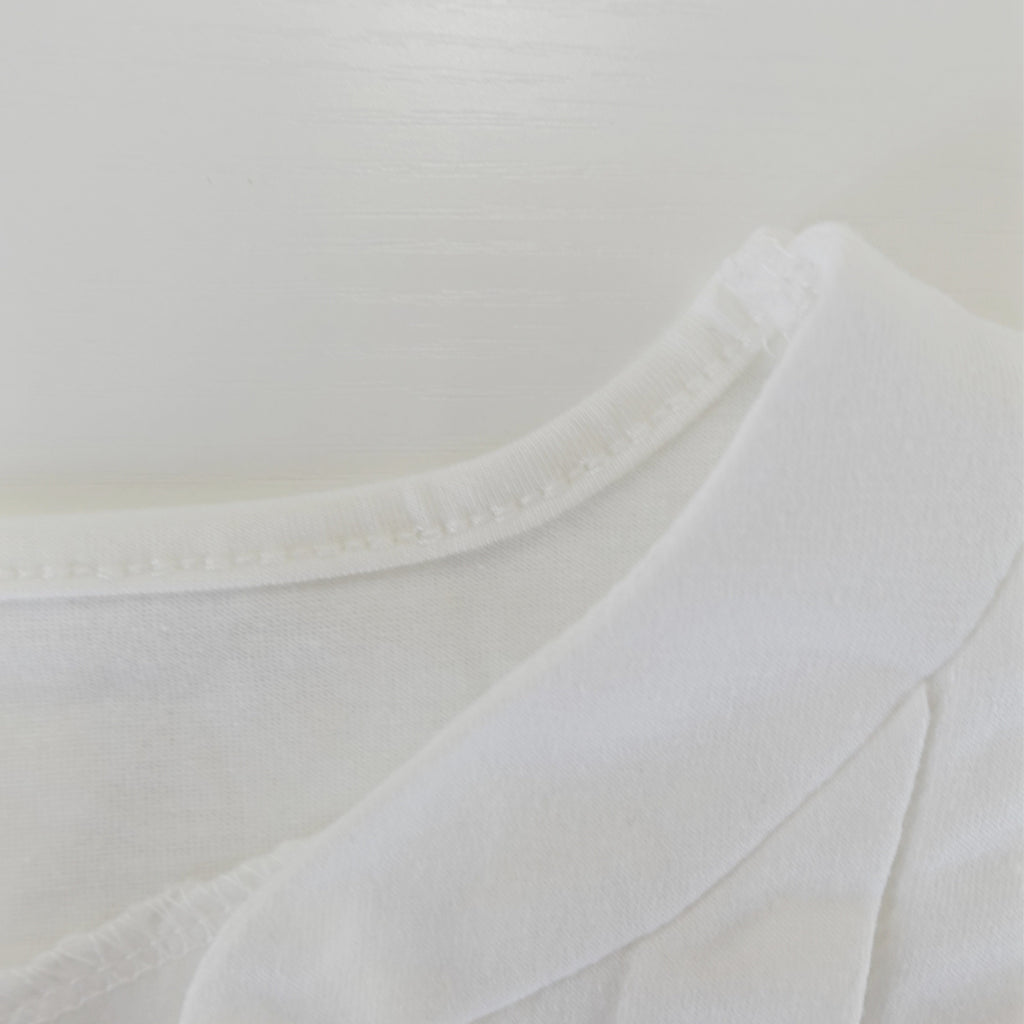 White Notch V-Neck Pleated Maxi Dress with Petal Sleeves - Image 2