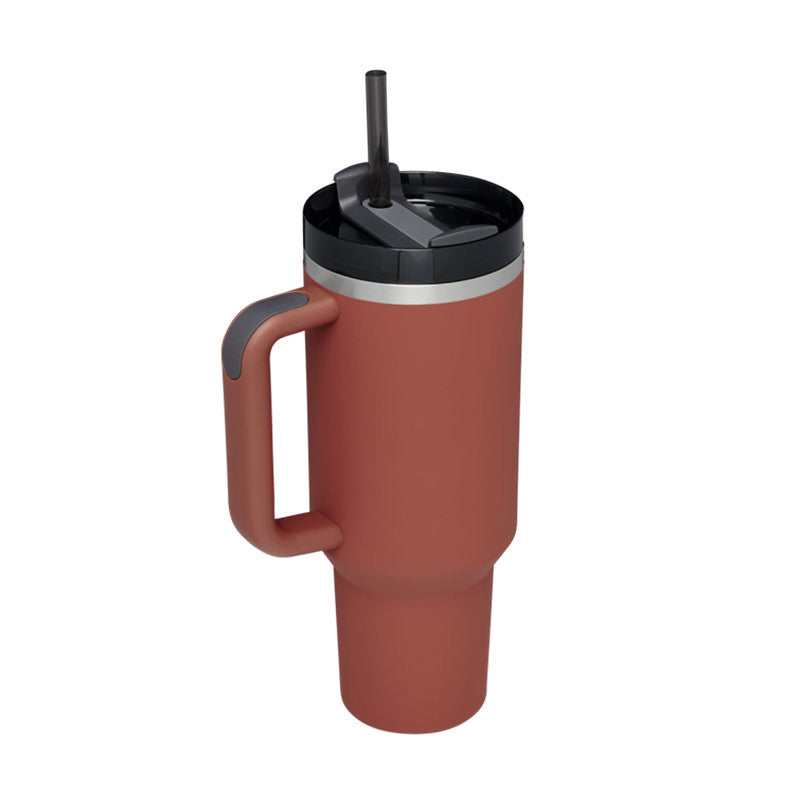 40 oz Stainless Steel Insulated Tumbler with Handle and Straw