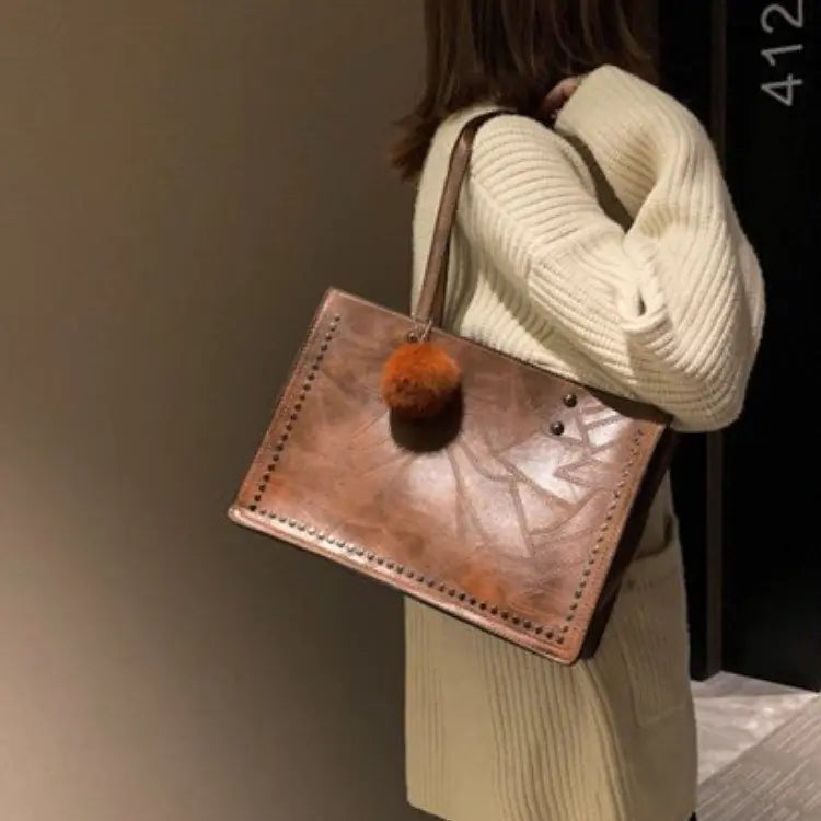 Large Capacity Shoulder Tote Bag, Stylish Handbag