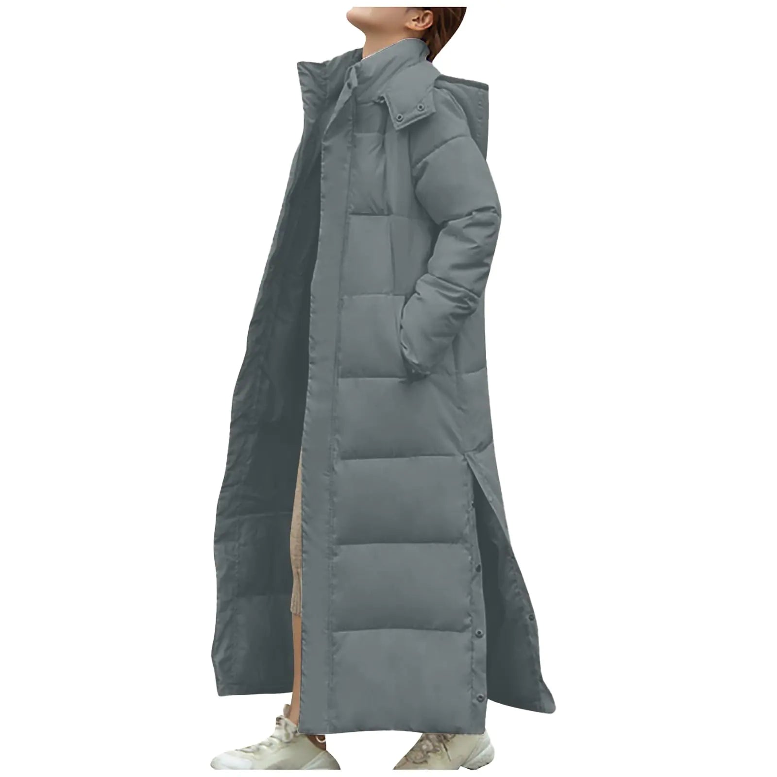 INESVER amazon warehouse deals Womens Winter Coats 2024 Thickened Warm Insulated Vegan Down Long Parka Jacket with Hood
