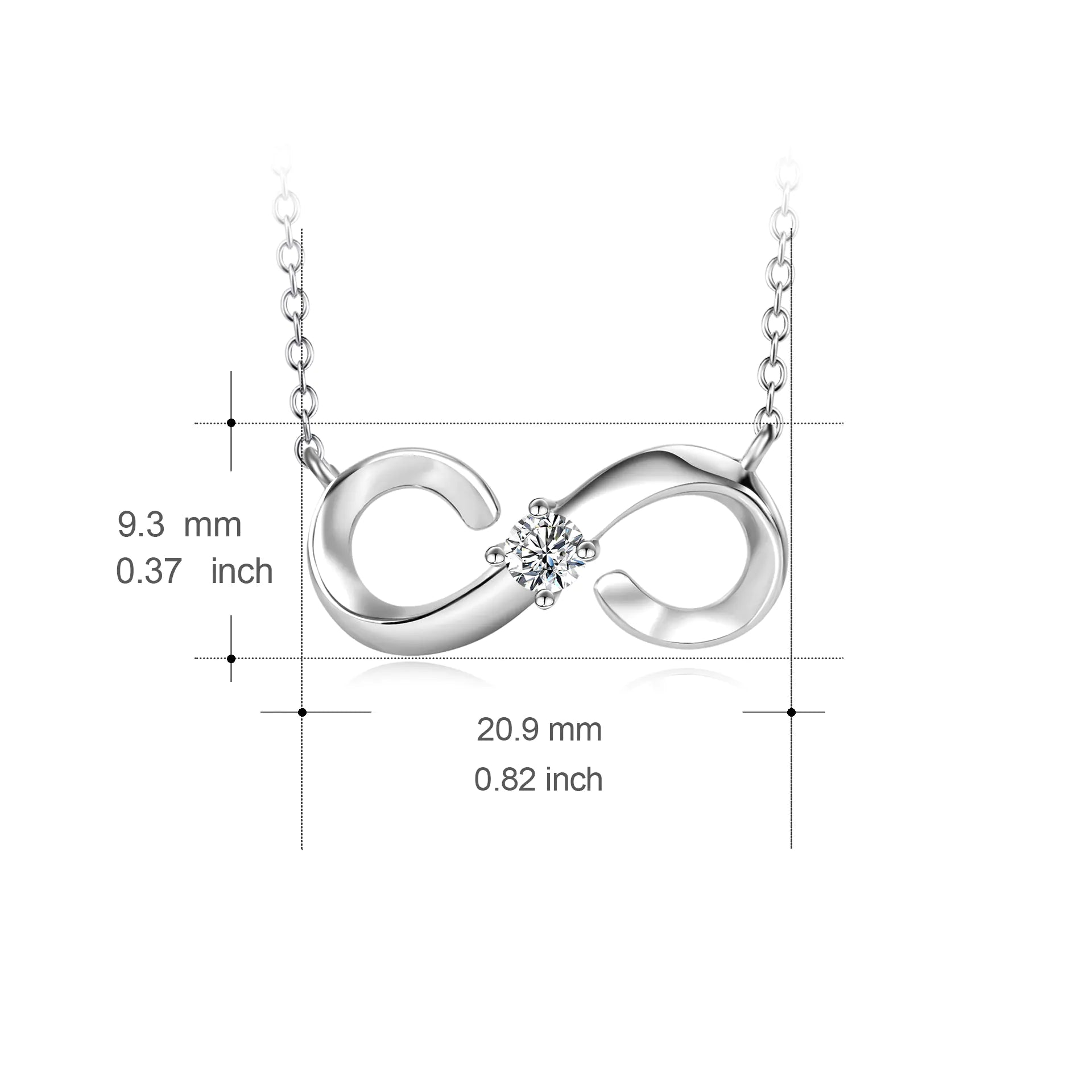 Diamond Pendant Necklace in 925 Sterling Silver for Women